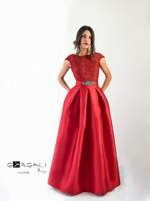 vestido rojo elegante para eventos